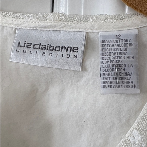 Vintage Liz Claiborne Lace Ruffle Poet Blouse - Picture 4 of 7